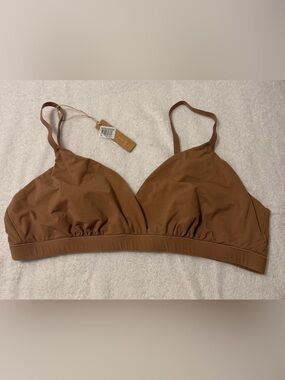SKIMS Fits Everybody Triangle Bralette Brown Size L NWT
